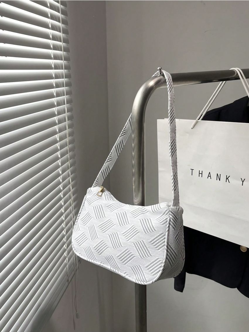 Polyester Hobo Bag Zipper Geometric Pattern