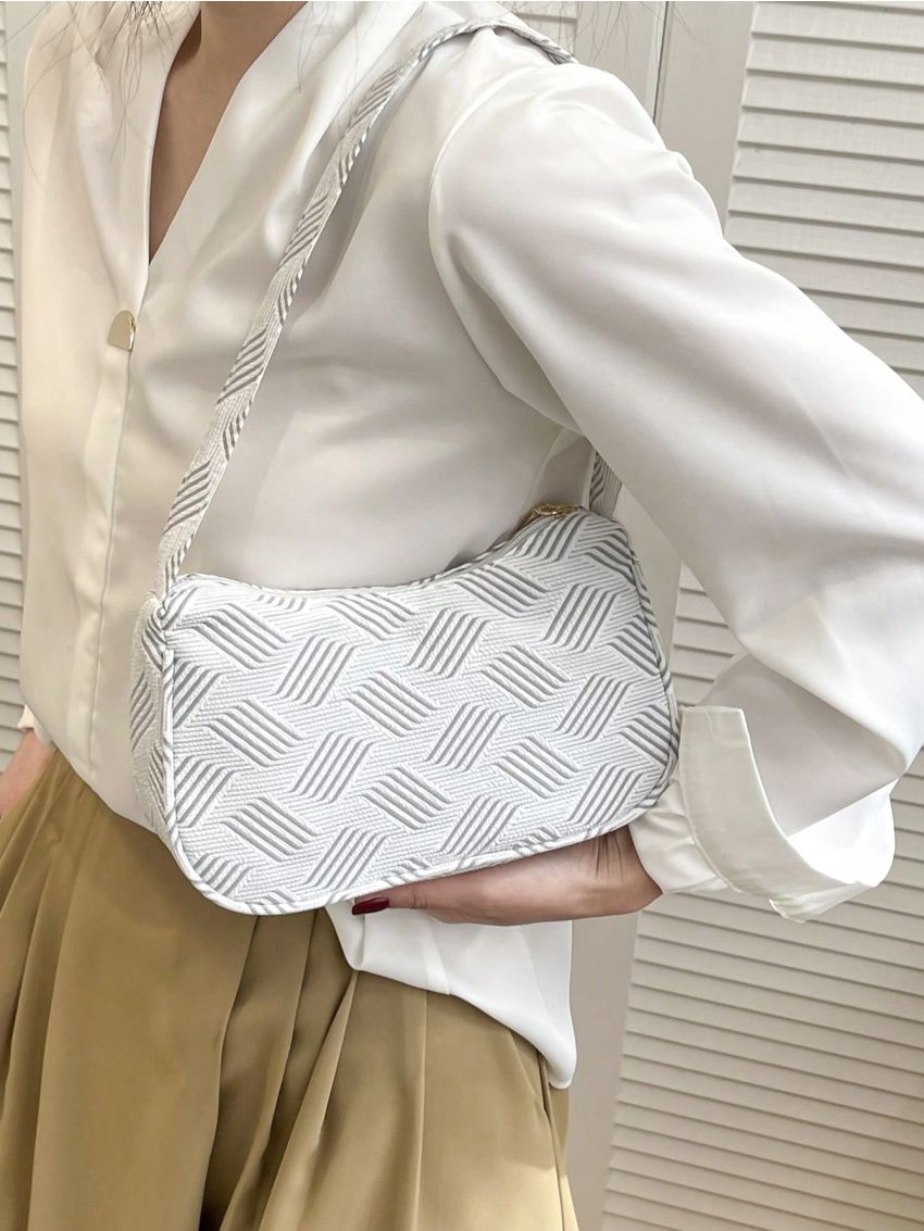 Polyester Hobo Bag Zipper Geometric Pattern
