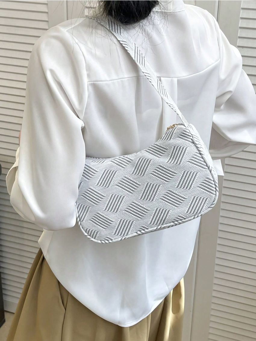 Polyester Hobo Bag Zipper Geometric Pattern