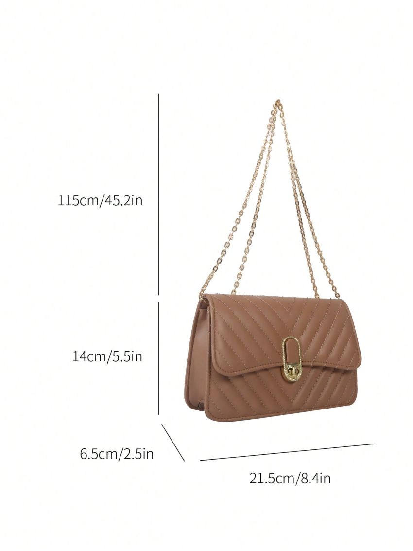PU Square Bag Stitch Detail Flap