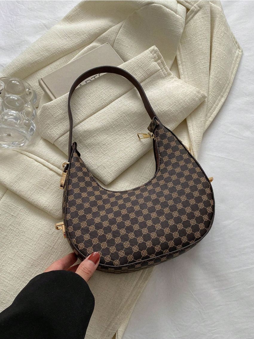 PU Hobo Bag Clover Pattern
