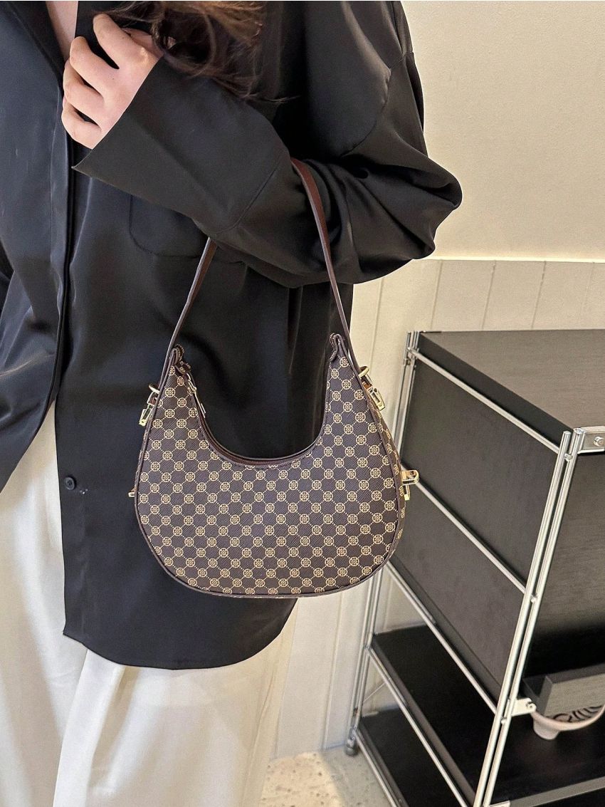 PU Hobo Bag Clover Pattern