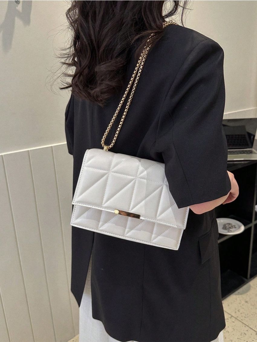 Quilted Square Bag Flap PU