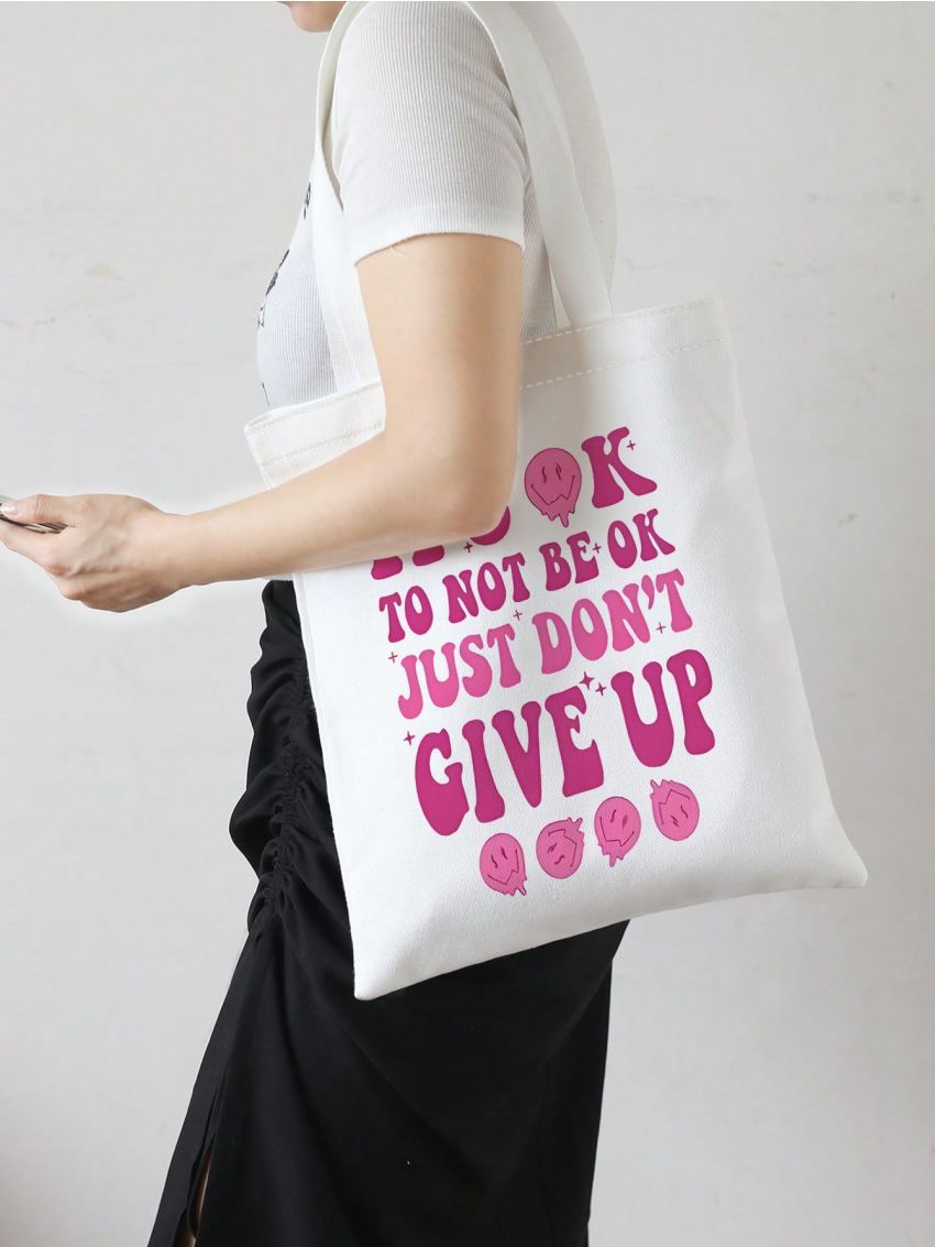Letter Graphic Shopper Bag