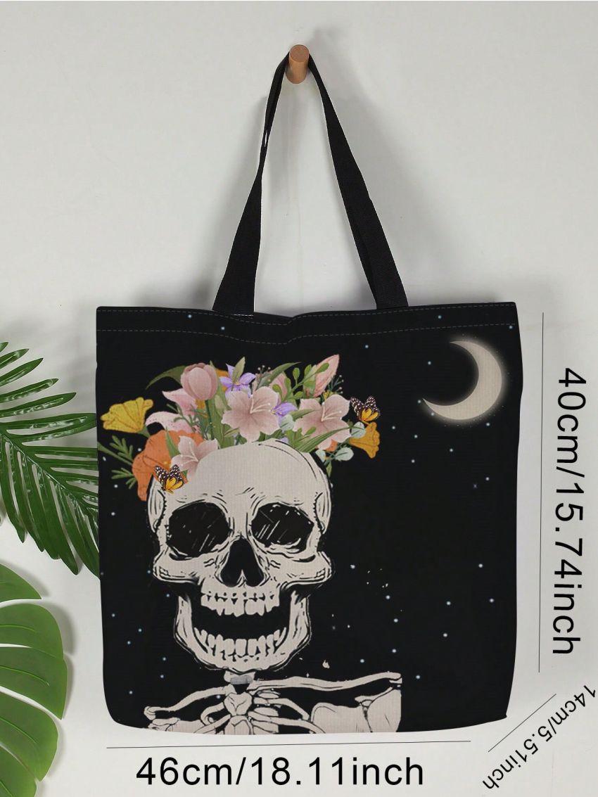 Skull Graphic Shopper Bag