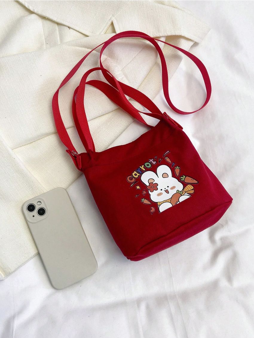 Mini Cartoon Rabbit Design Square Bag Nylon Cute