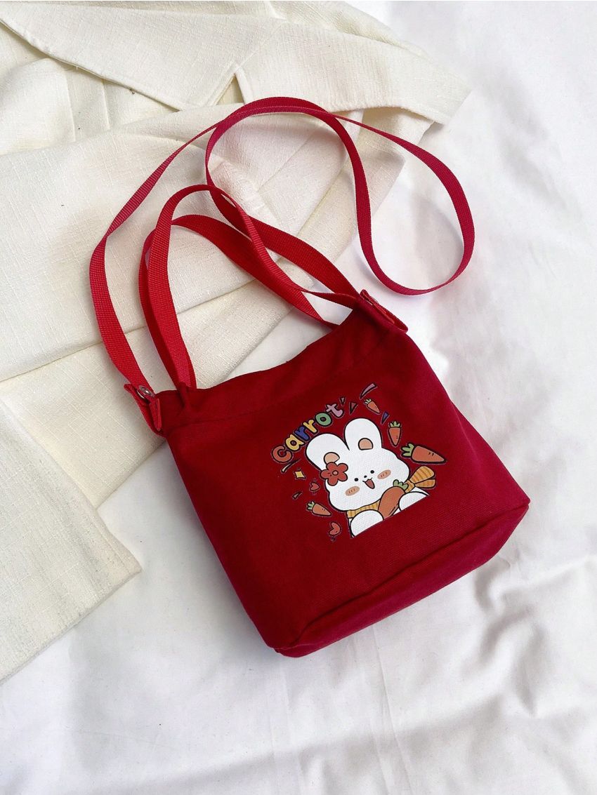 Mini Cartoon Rabbit Design Square Bag Nylon Cute