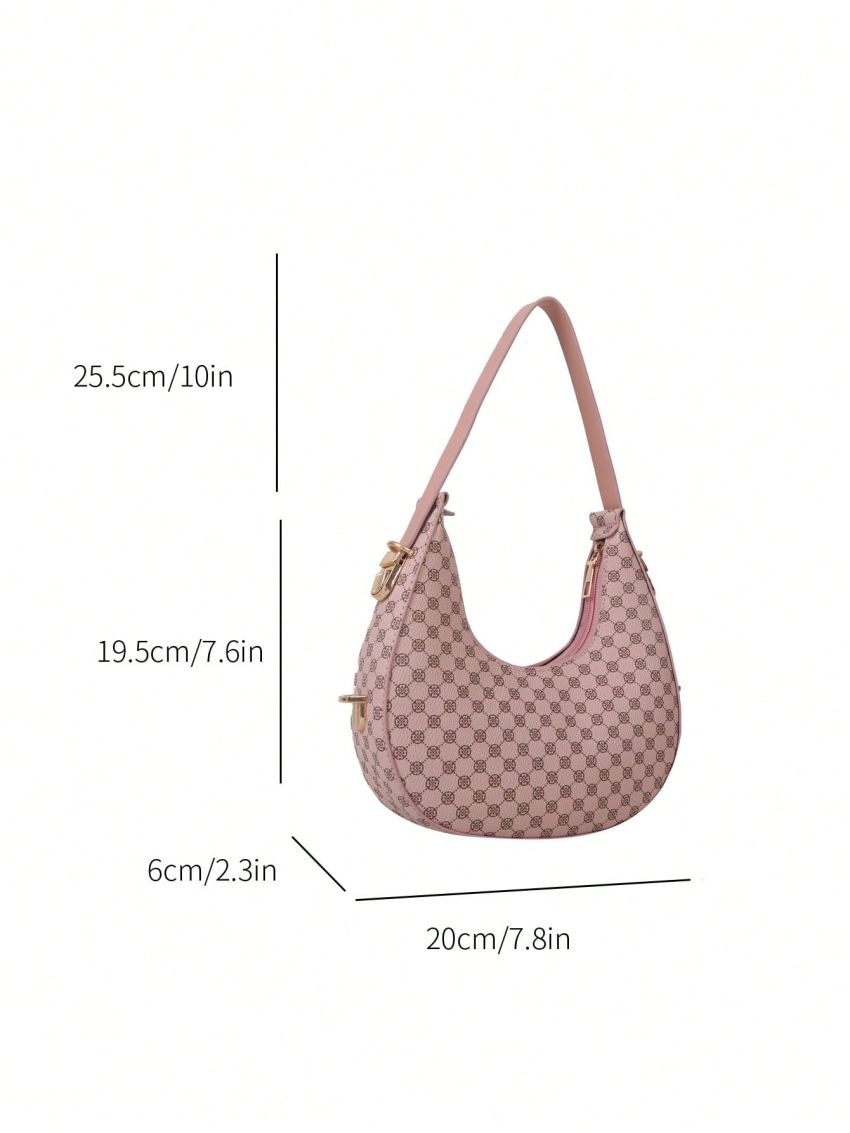 Mini Hobo Bag Geometric Pattern PU
