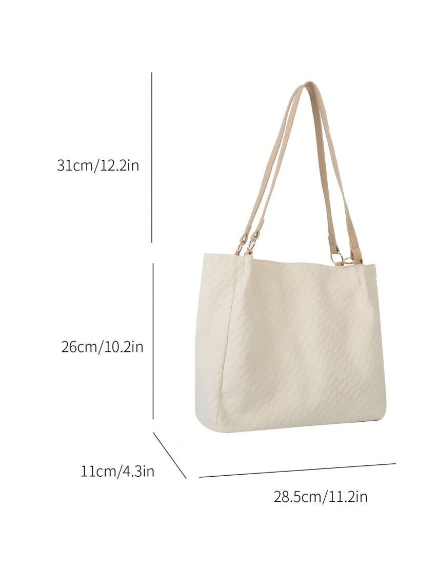 Minimalist Square Bag Double Handle Beige