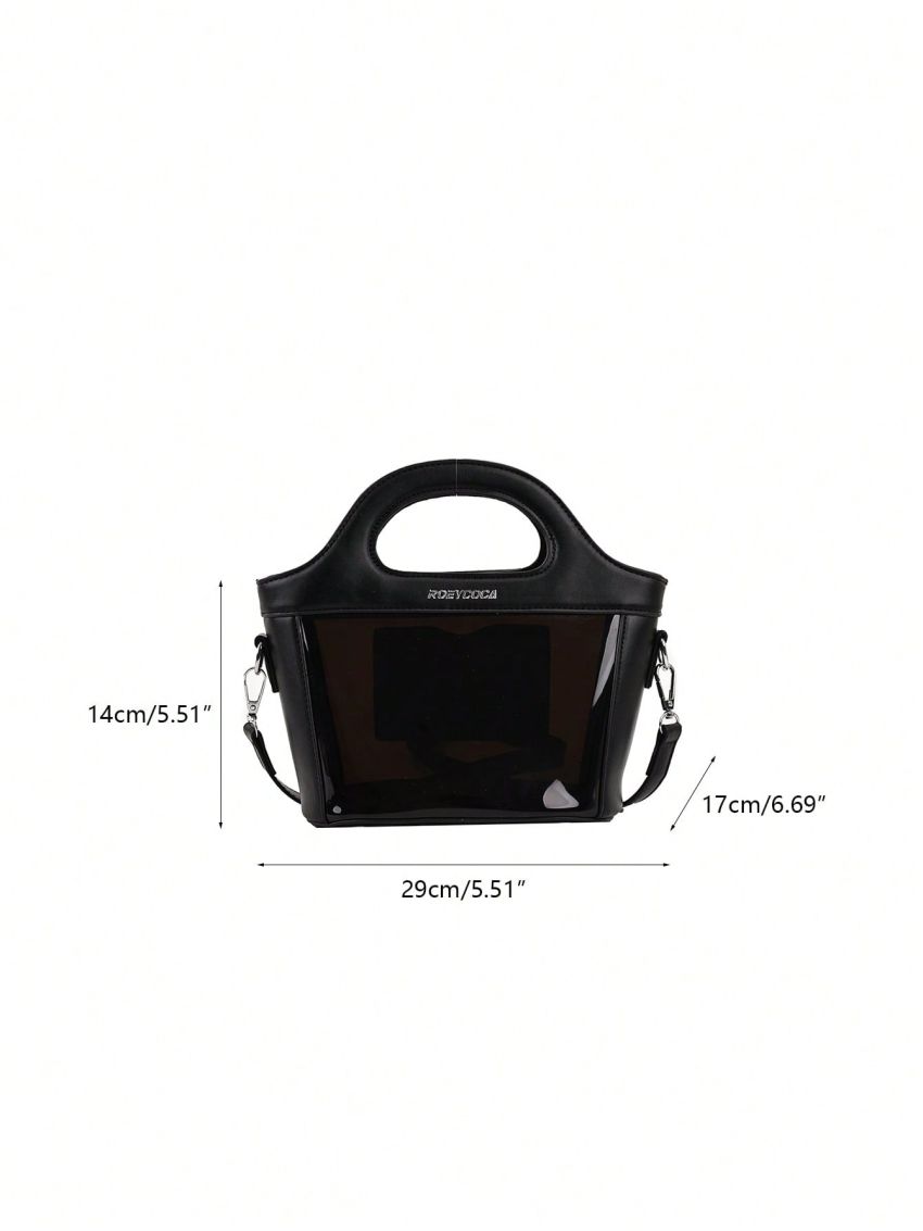 Letter Graphic Satchel Bag Medium Double Handle