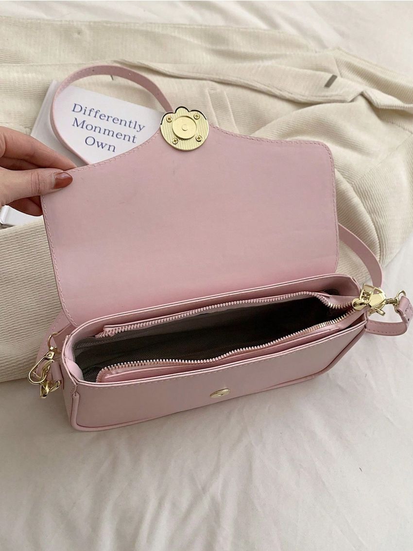 Minimalist Square Bag Flap Twist Lock Medium