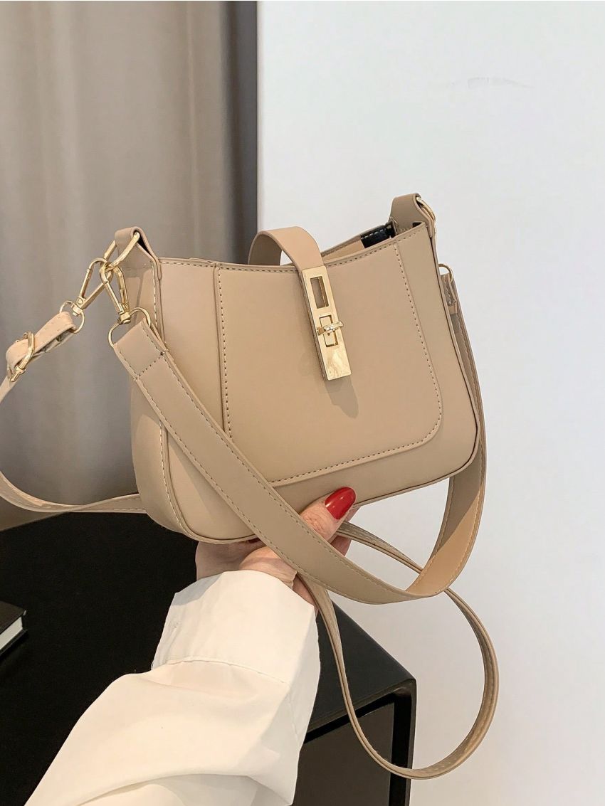 Minimalist Hobo Bag Mini Twist Lock Khaki