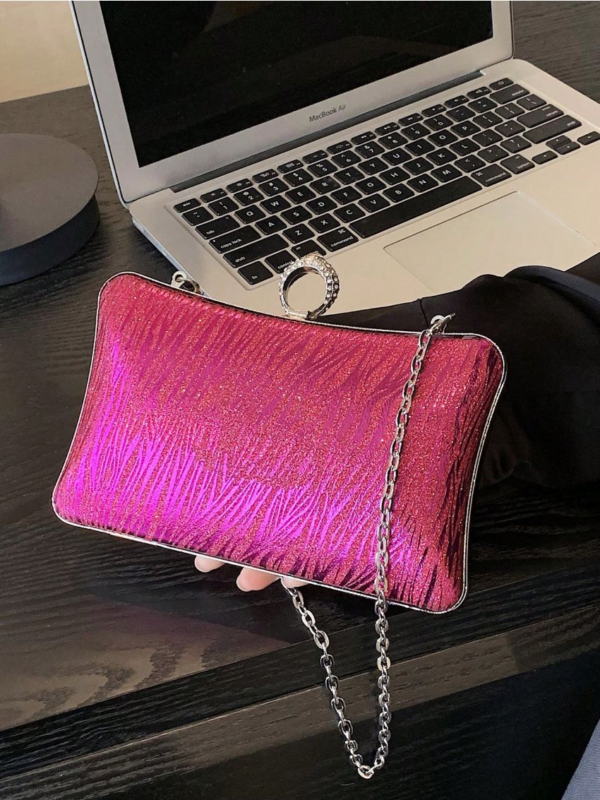 Glitter Box Bag Mini Clip Top Glamorous For Party