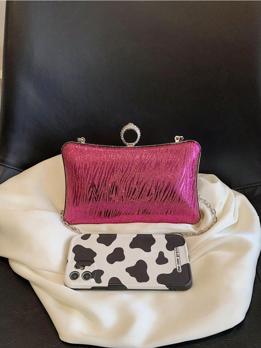 Glitter Box Bag Mini Clip Top Glamorous For Party