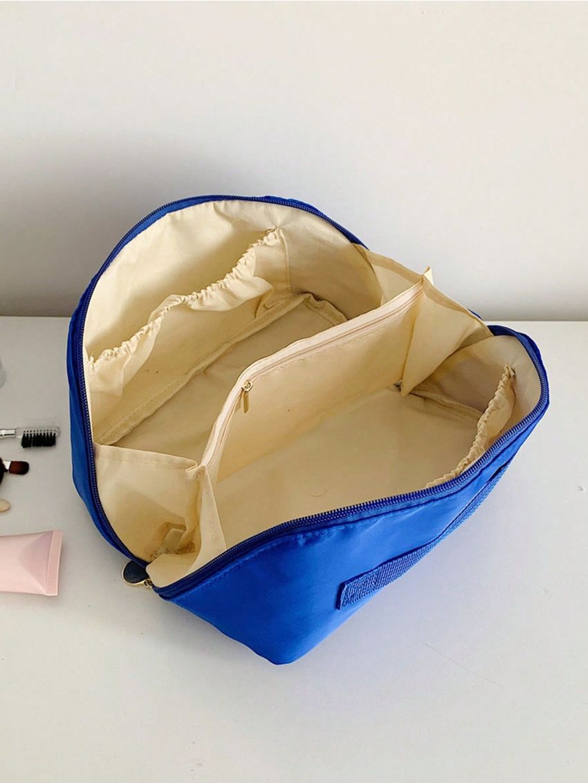 Minimalist Make Up Bag Zipper Medium Blue