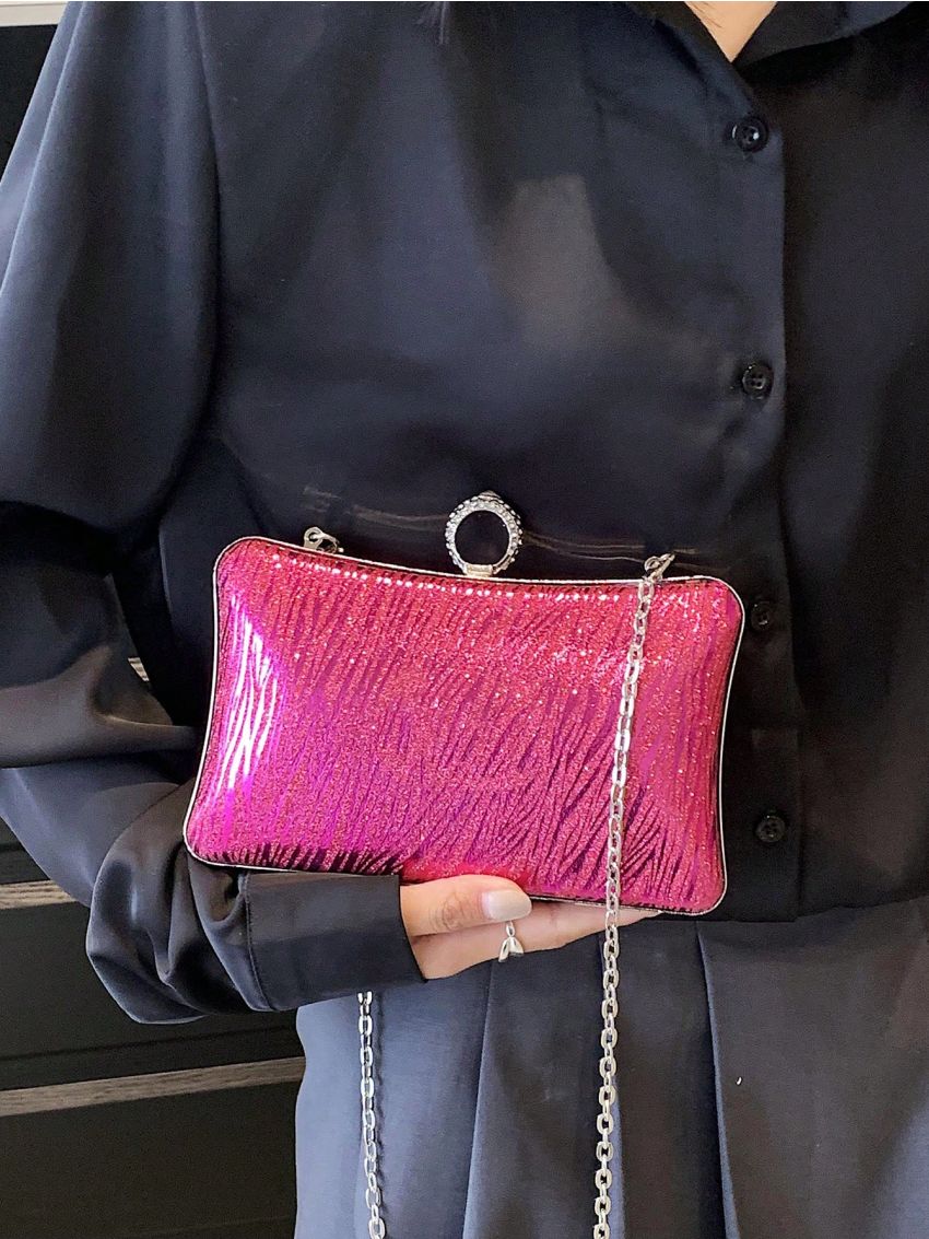 Glitter Box Bag Mini Clip Top Glamorous For Party