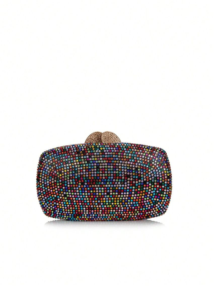 Mini Box Bag Rhinestone Decor For Party