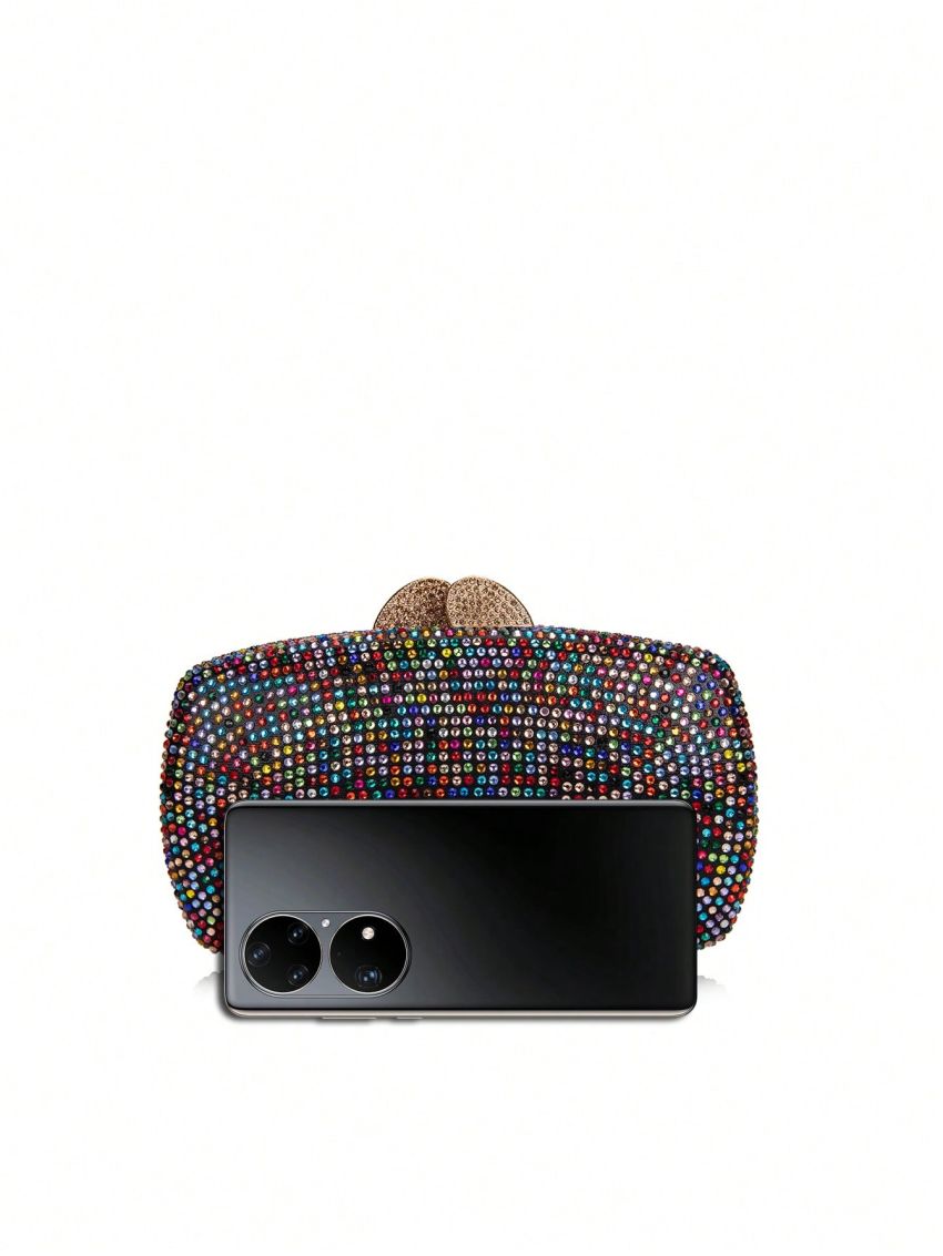 Mini Box Bag Rhinestone Decor For Party