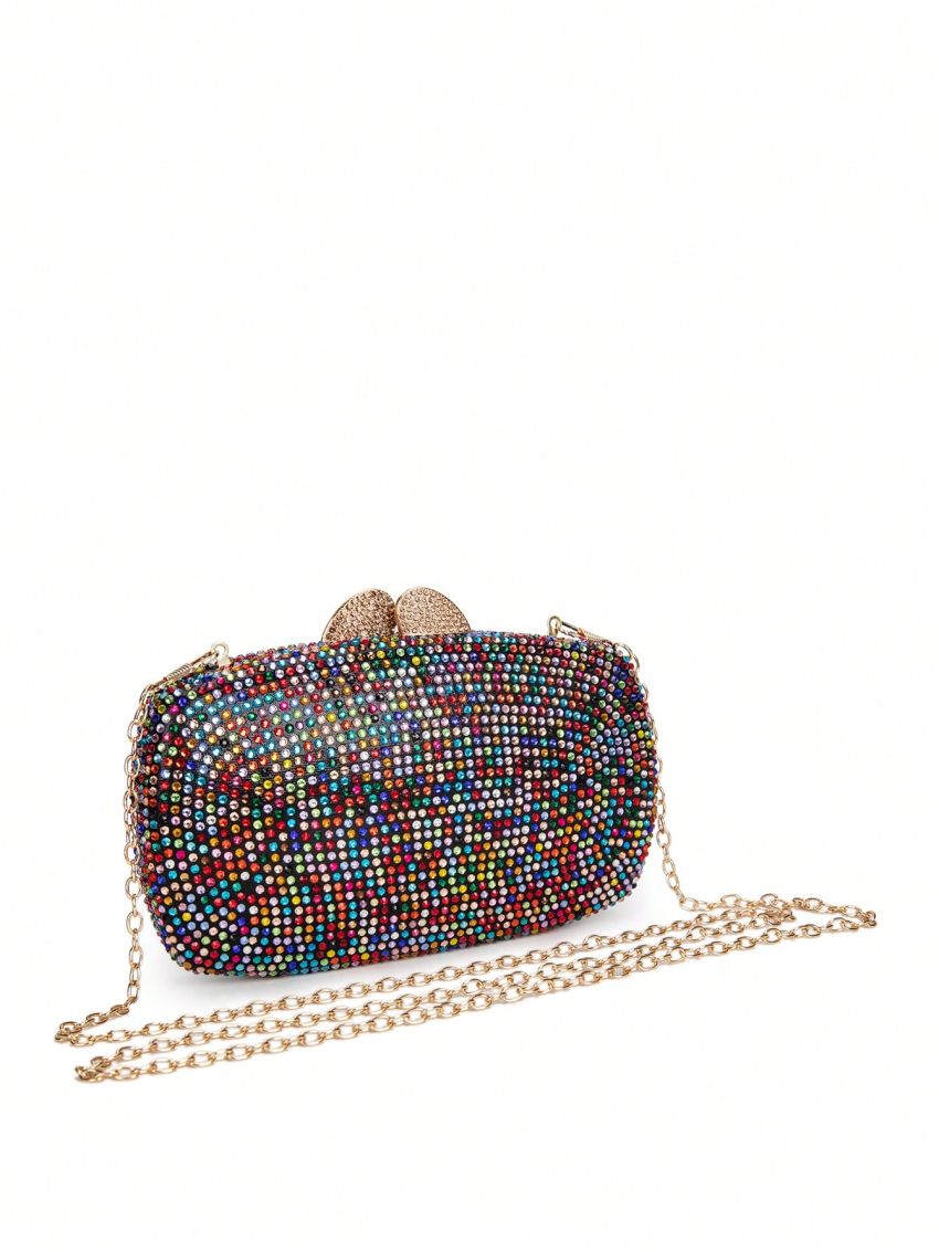 Mini Box Bag Rhinestone Decor For Party