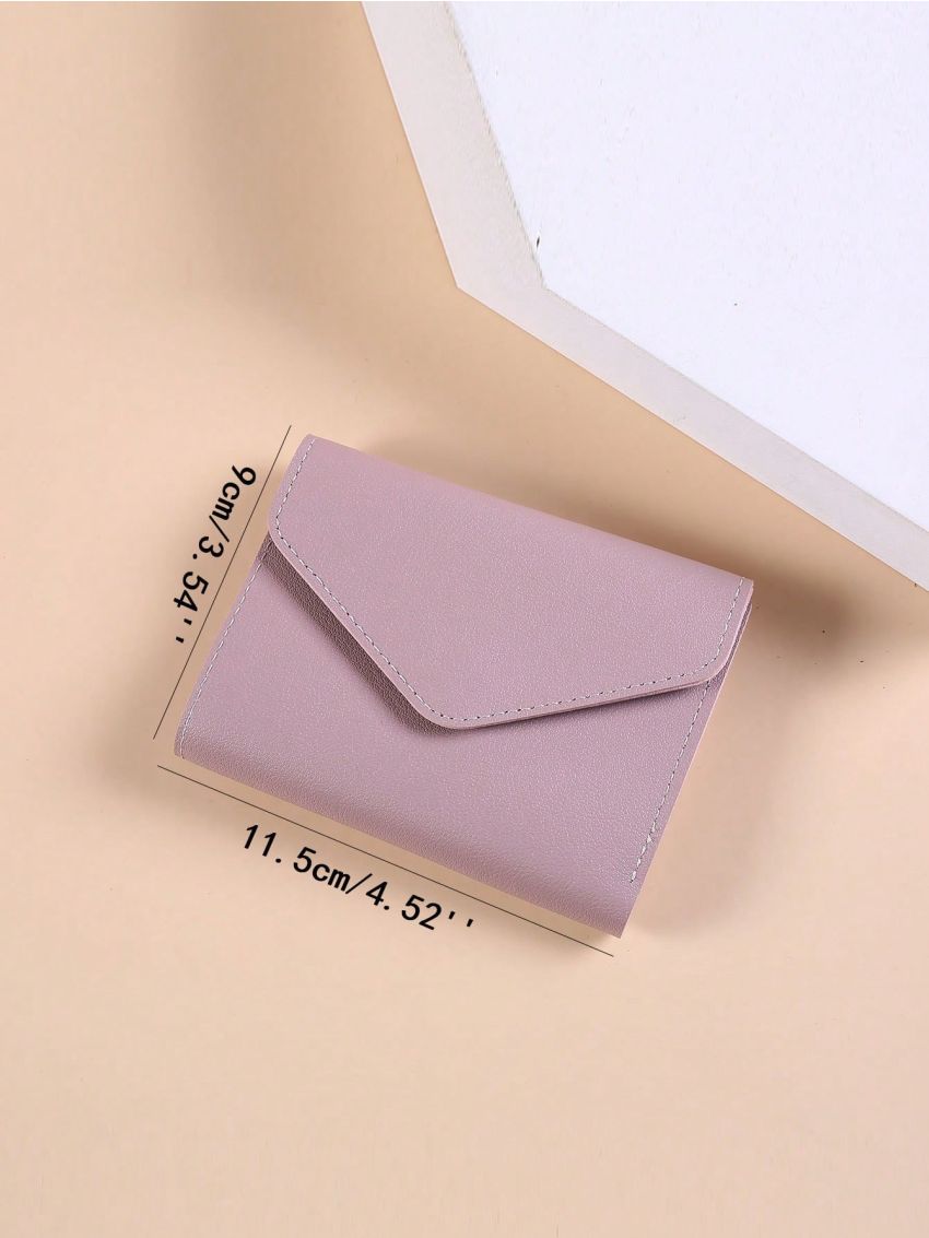 Solid Color Small Wallet Fold Over