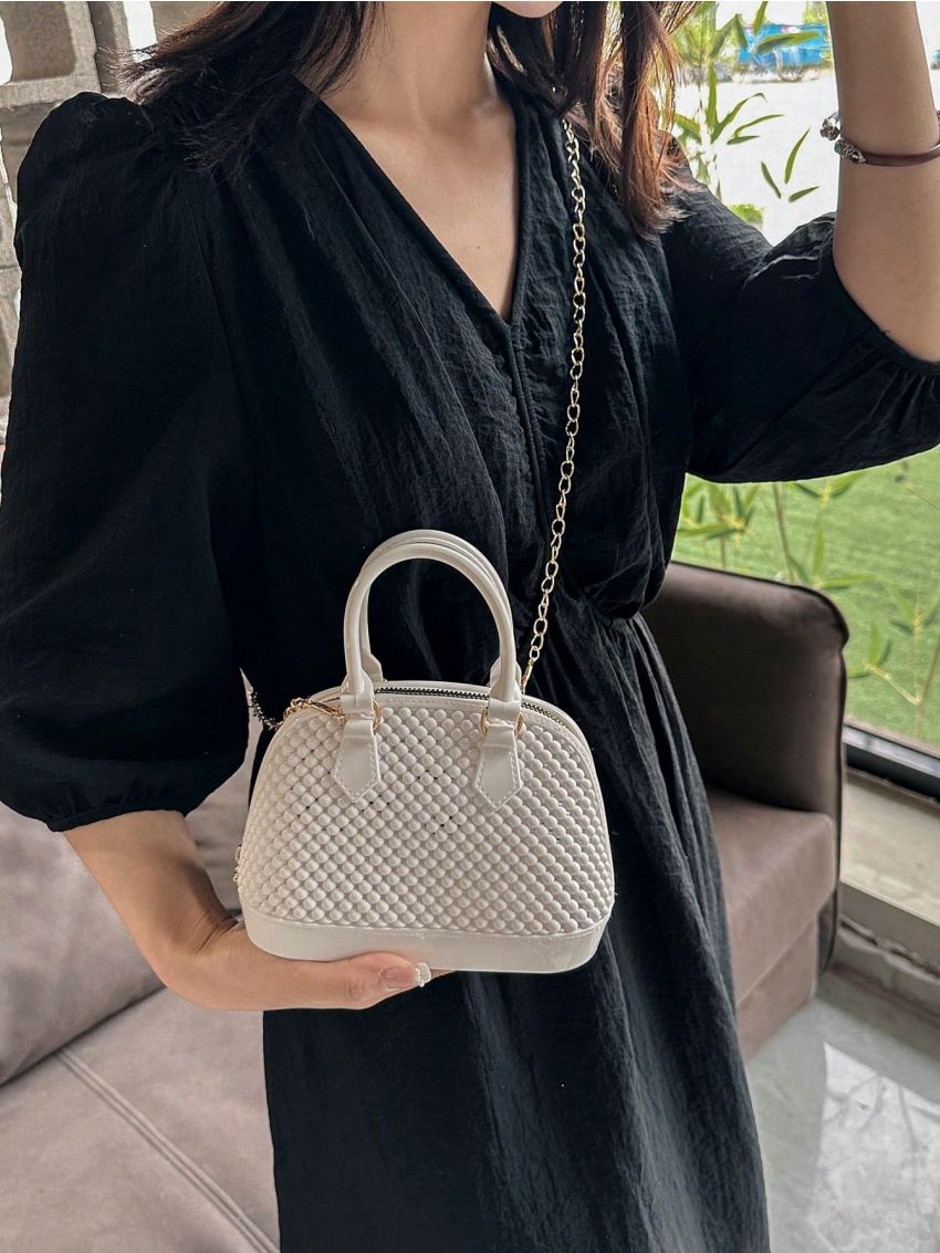 Medium Dome Bag Double Handle Chain Strap Funky Style