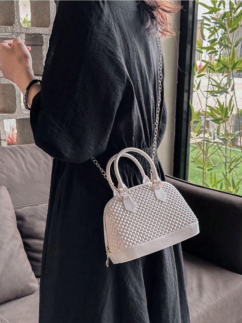 Medium Dome Bag Double Handle Chain Strap Funky Style