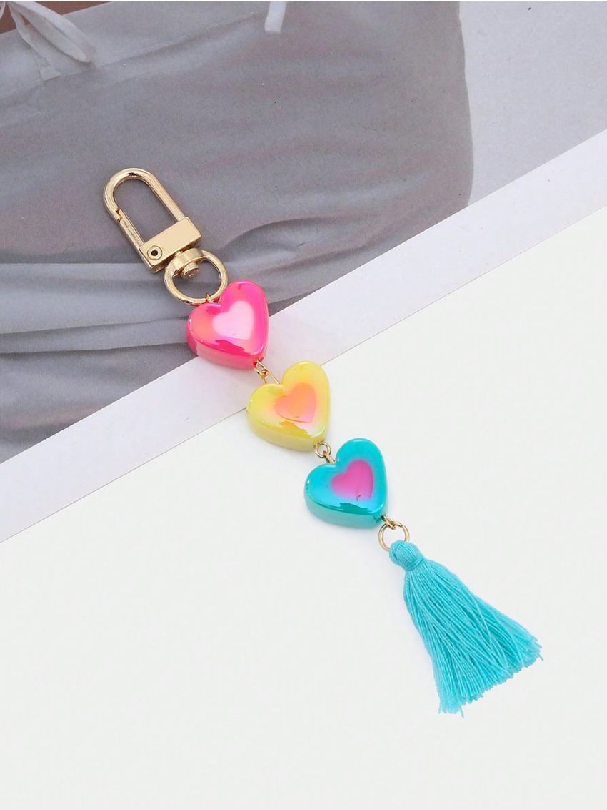 Heart & Tassel Decor Bag Charm