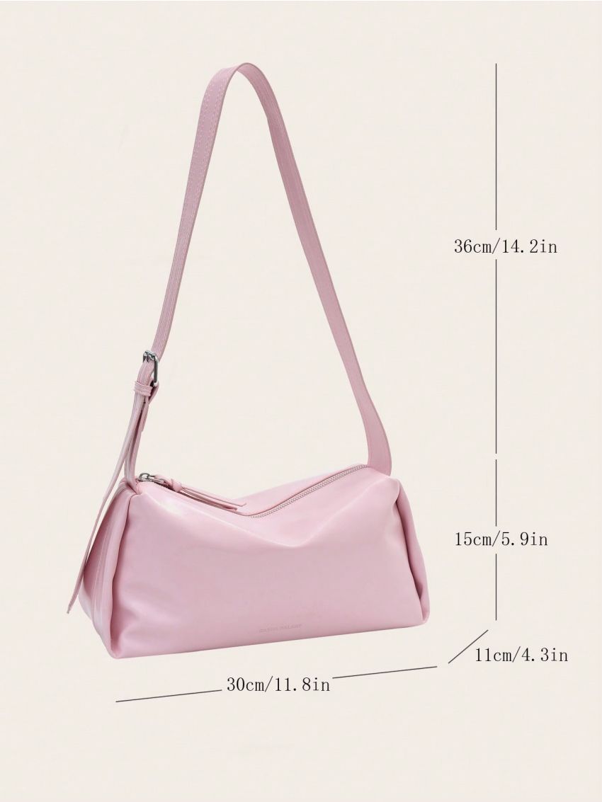 PU Hobo Bag Silver Zipper