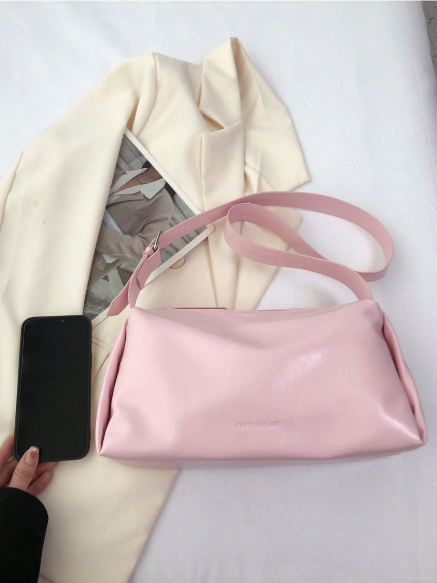 PU Hobo Bag Silver Zipper