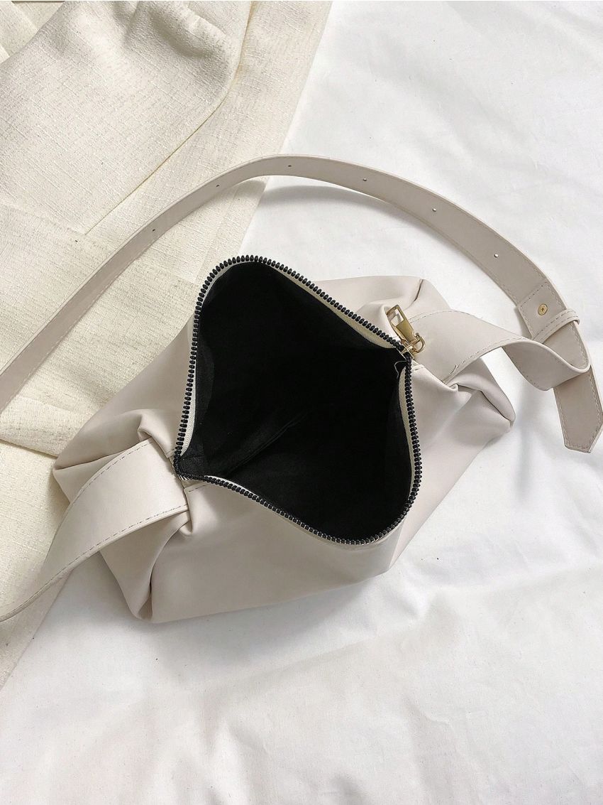 PU Baguette Bag Minimalist White