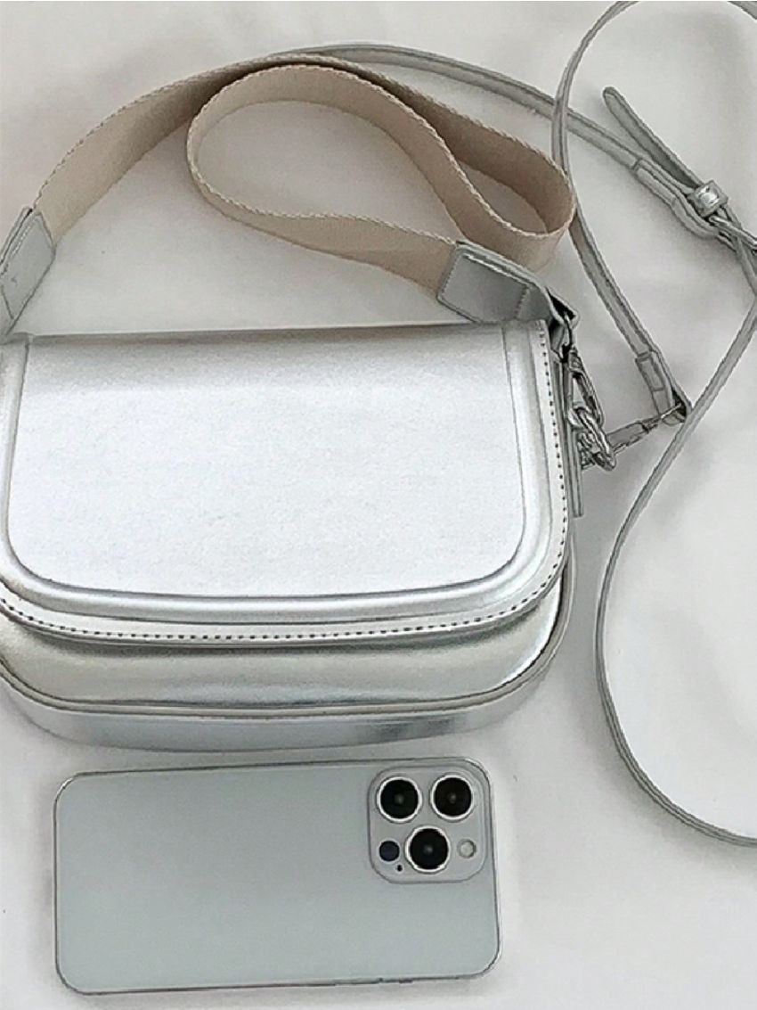 Mini Square Bag Flap Metallic PU Funky