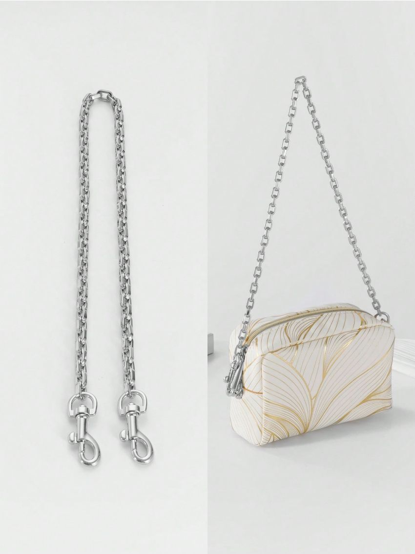 Minimalist Chain Bag Strap Silver Zinc Alloy