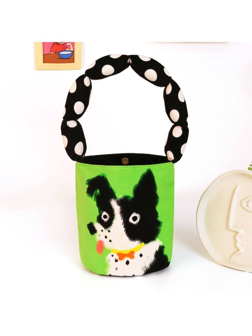 BeeGreen Cute Basket Bag for Kids,Girl,Children Party Bucket Basket Bag w  Padded Handle Candy Bucket Bags w Magnetic Buckle Collapsible Basket w 2 Inner Pouch Toy Storage Bags for Kids Dog…