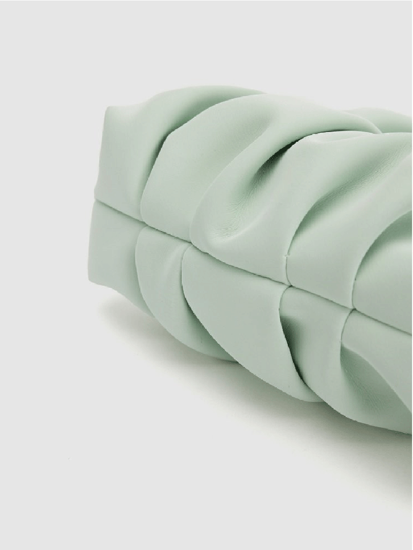 Minimalist Ruched Bag Small Rhinestone Decor Double Handle