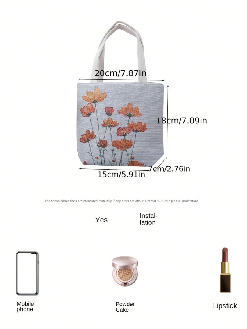 Mini Square Bag Flower Pattern Fashionable For Daily