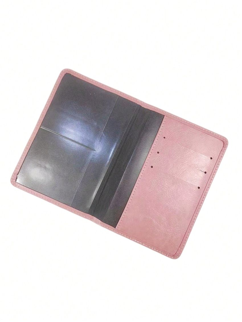 Airplane Pattern Baby Pink Passport Case For Travel