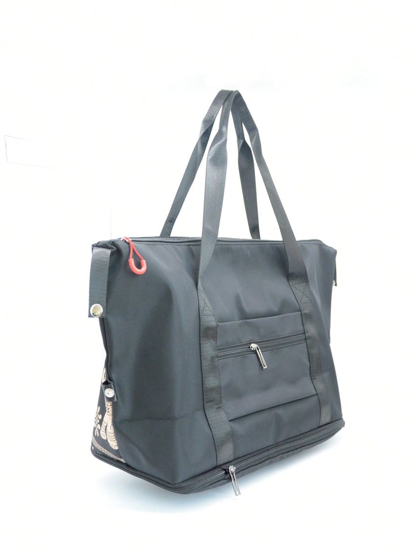 Vintage Oversized Duffel Bag Double Handle Graphic Print