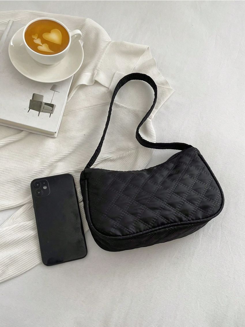 Small Hobo Bag Quilted Pattern Minimalist