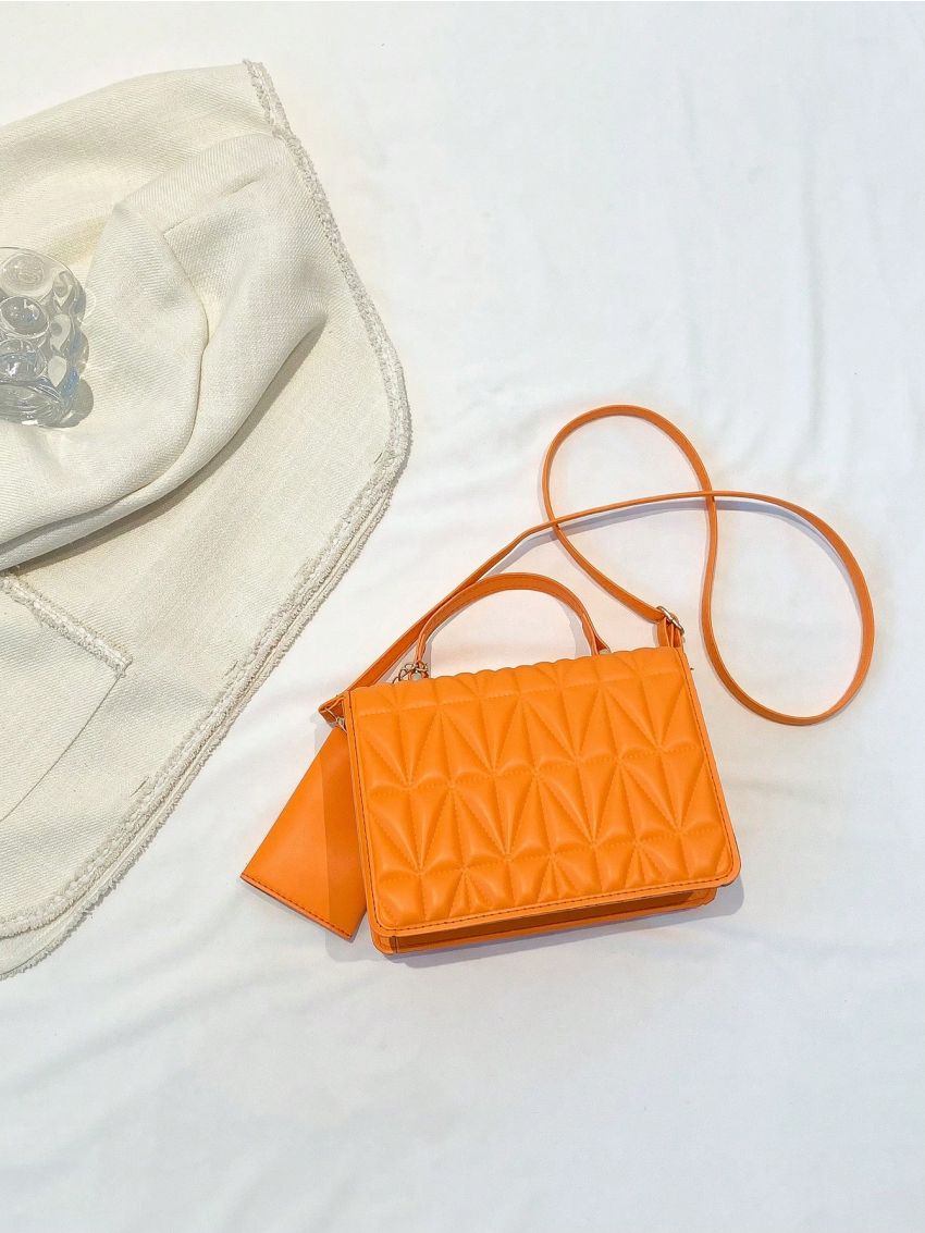 Quilted Square Bag Green Fashionable With Coin Purse