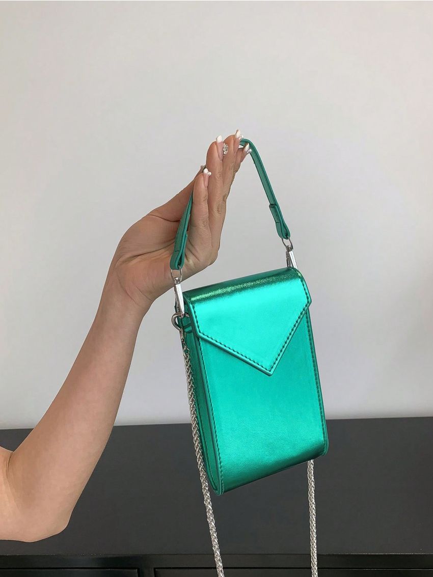 Mini Flap Square Bag Metallic Funky Chain