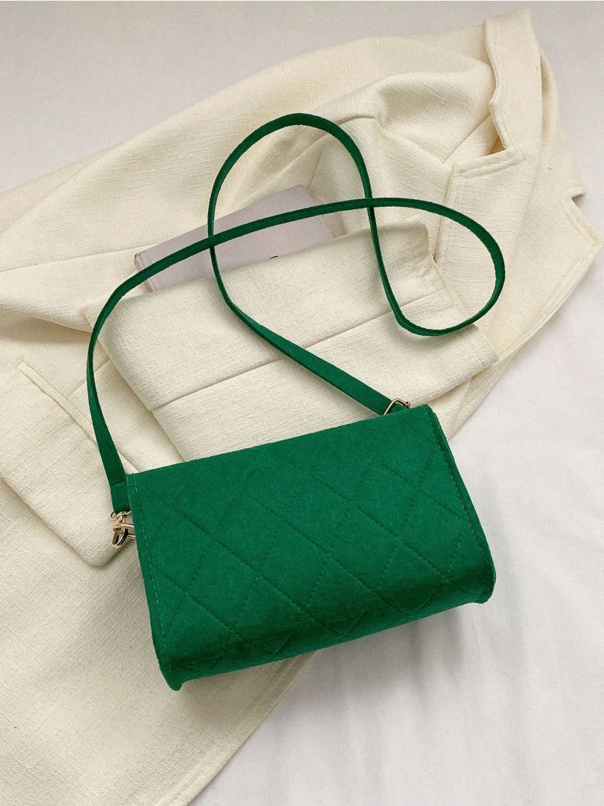 Mini Square Bag Solid Color Flap Felt