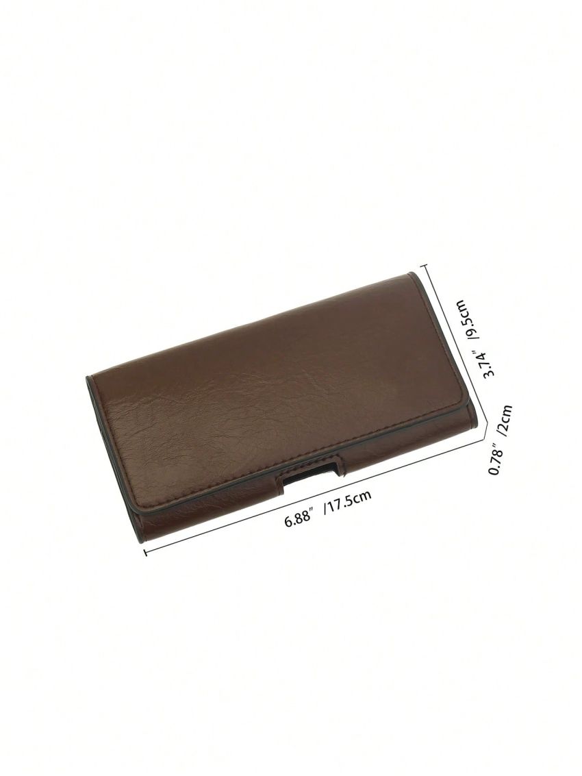 Crocodile Embossed Phone Wallet Snap Button Black Elegant