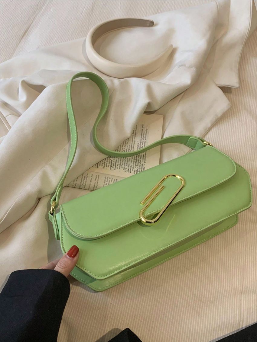 Medium Novelty Bag Green Paper Clip Decor