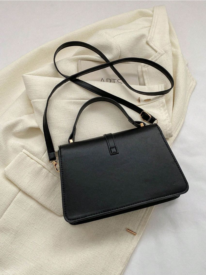 Small Square Bag Crocodile Embossed Flap For Work