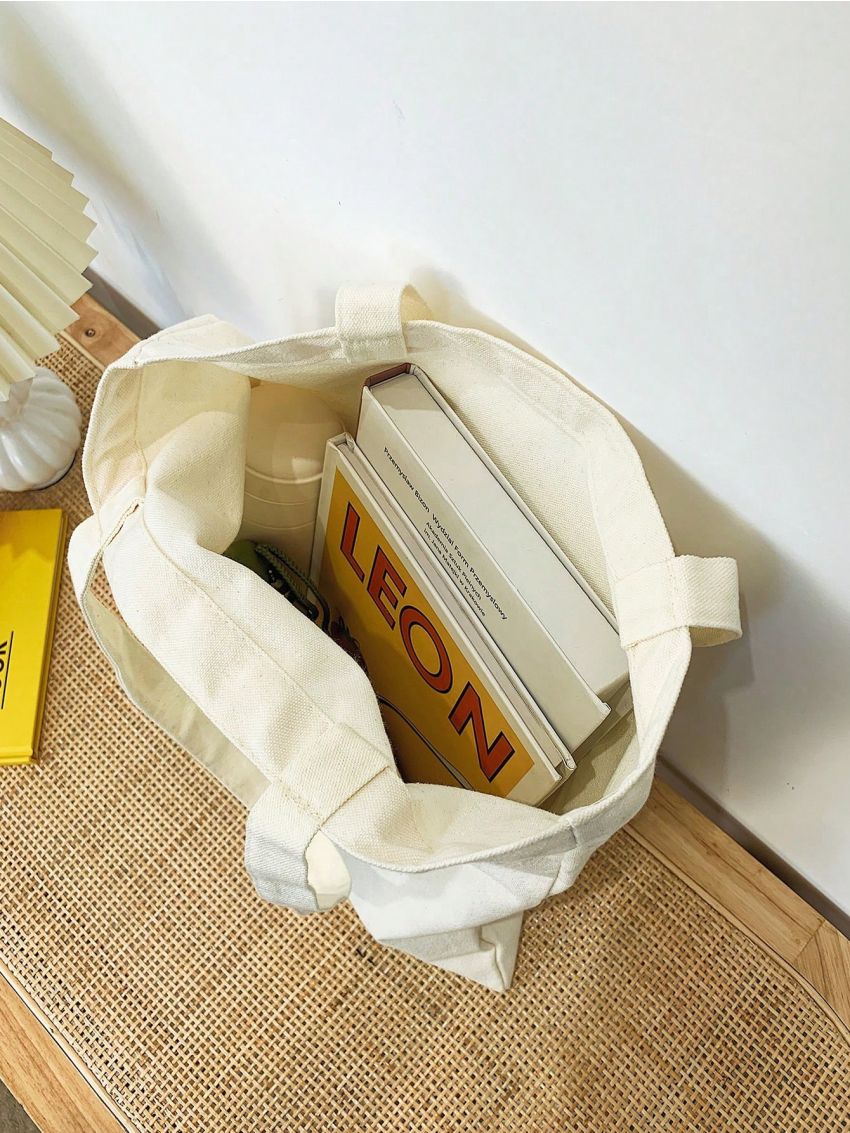 1pc High-Quality Women Men Handbag Canvas Tote Bag Grocery High Capacity Shopping