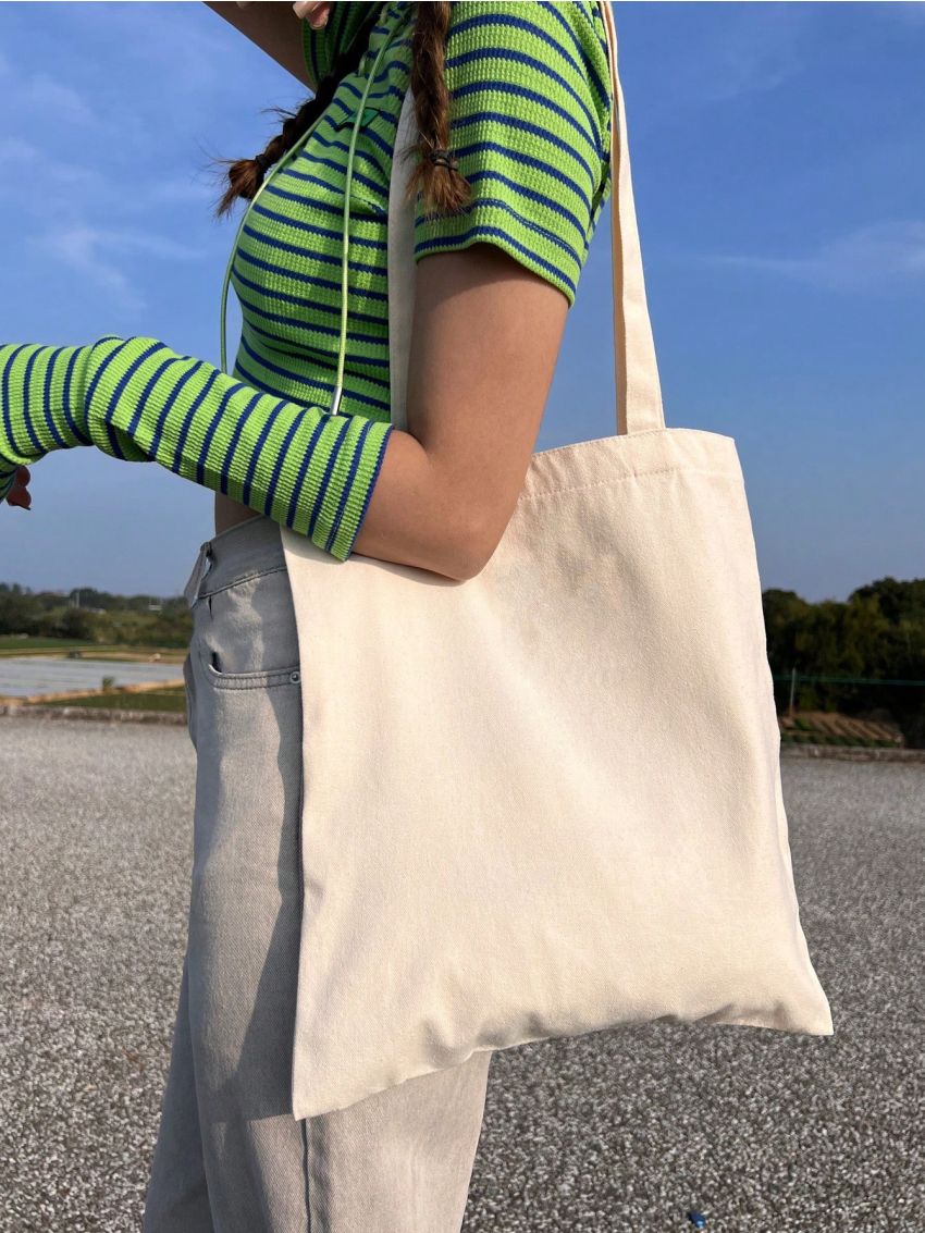 1pc High-Quality Women Men Handbag Canvas Tote Bag Grocery High Capacity Shopping