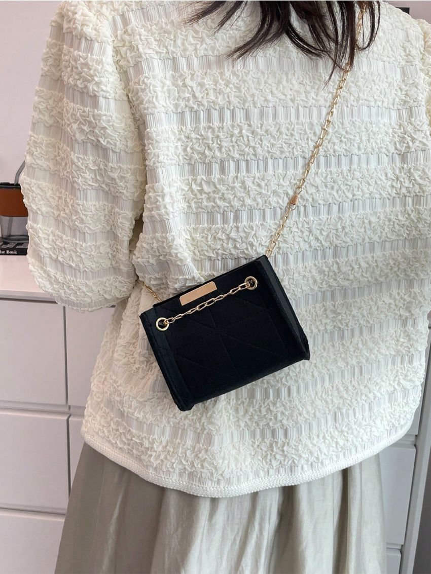 Mini Polyester Square Bag Chain No-closure