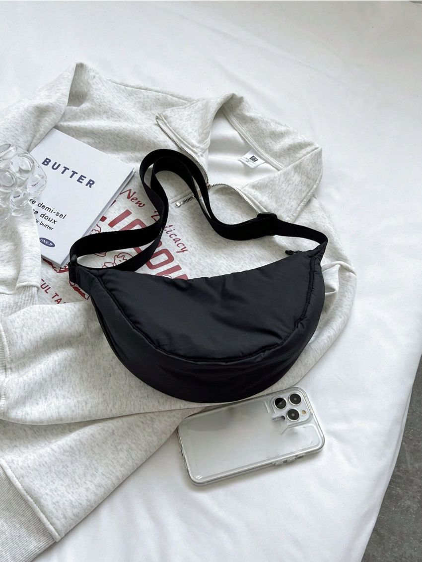 Nylon Hobo Bag Adjustable Strap Zipper