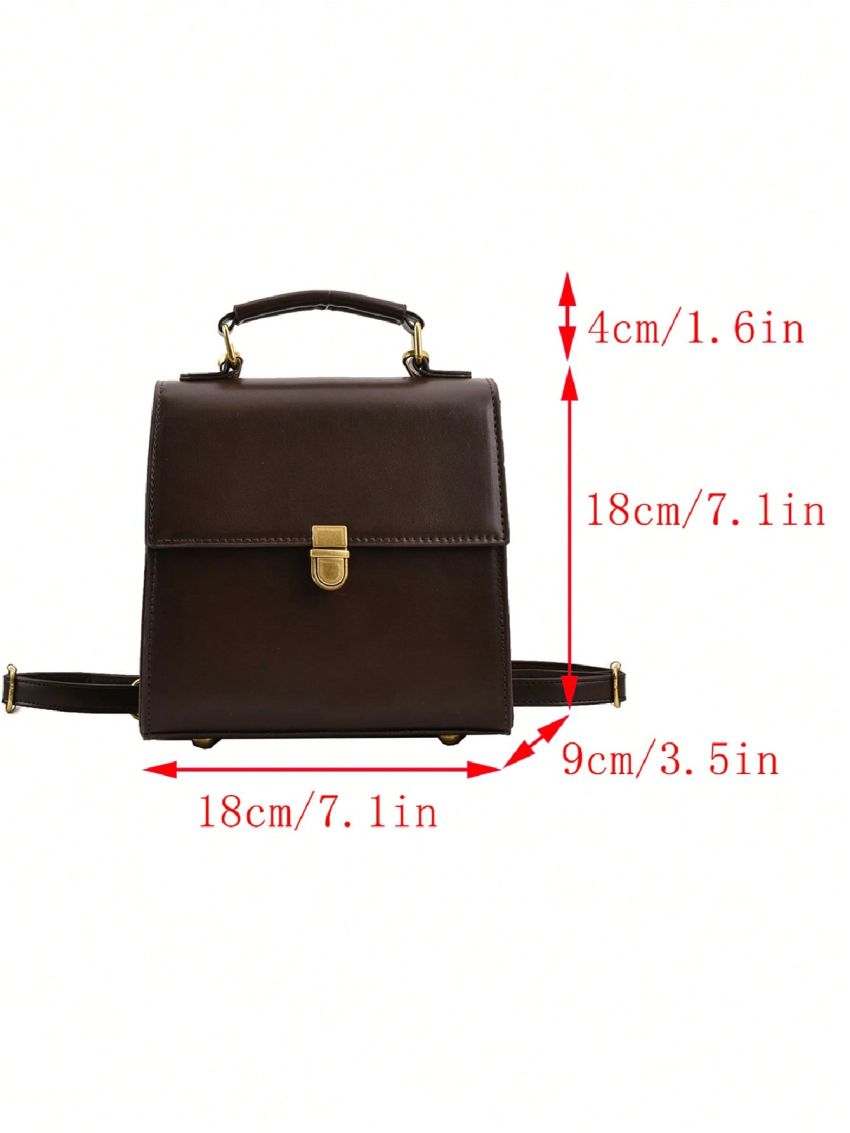 Mini Flap Backpack Solid Color Push Lock