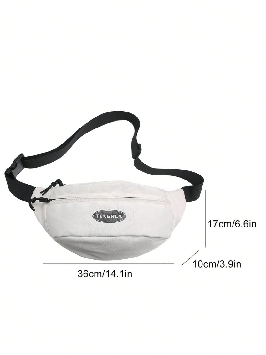 Large Fanny Pack Casual Letter Graphic Zipper Adjustable Strap